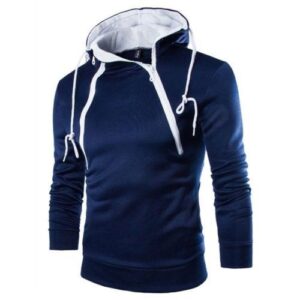 Winter Warm New Casual Men Hooded Sweatshirt Coat Plain Design Hoodie Blank Pullover Hoody Double Zipper Men Hoodies Top Clothes